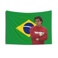 Ayrton Senna Flag Tapestry Wall Hanging Room Decor, College Dorm Porch Outside Decorations bedroom tapestry 29x37in