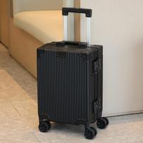 16 colių rožinis AirAsia aliuminio rėmo rankinis lagaminas vyrams ir moterims - Patvirtintas Spring Airlines 16-inch juoda