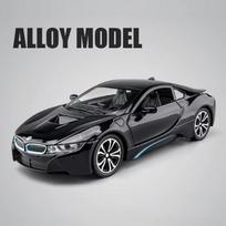 Nauja 1:24 BMW I8 Super Sportinio Automobilio Lydinio Automobilio Modelis Die-cast Metalo Žaislinis Automobilis su Garsu ir Šviesa Berniuko Vaikų Žaislas Kolekcionuojamas Patalpų Papuošalas Dovana balta