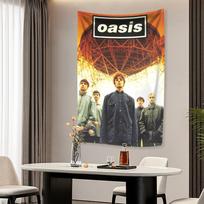 O-Oasis Juostos Gobelenas Roko Muzika Namų Dekoras Estetika Sienos Kabinamas Fonas Miegamajam Bendrabučiui Lauko Vėliava Koncerto Vėliava 29x37in