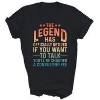 Juokingi Marškinėliai Dovanai Pensininkams: „Legenda Oficialiai Išėjo Į Pensiją“ Unisex 3XL gray