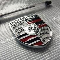 PORSCHE Emblema Sidabrinė Metalinė Plokštelė Ženklelis Automobilio Dekoracija Su Juosta