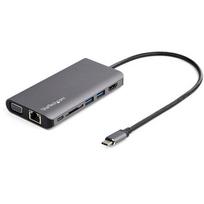 StarTech.com USB-C Multiport Adapter – USB-C Mini Travel Dock with 4K HDMI or 1080p VGA – 3x USB 3.0 Hub, SD, GbE, Audio, 100W PD Pass-Through – Portable Docking Station for Laptop/Tablet