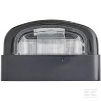 Numerio apšvietimo lempa 5W, stačiakampė, 12V, skaidri, tvirtinama varžtais, 105x63mm, plokščias kontaktas (blade terminal), Hella 2KA001386281