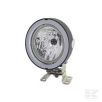 Darbinė lempa halogeninė, 55/70W, apvali, 12/24V, skaidri, korpusas: pilkas, 110x103x170mm, AMP jungtis, Hella 1GM996134061