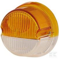 Žibinto stiklas, geltonas/skaidrus, apvalus, LH/RH, Hella 9EL088538001