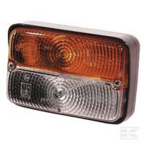 Posūkio ir gabaritinis žibintas, halogeninis, priekinis, stačiakampis, 12V, gintarinis/skaidrus, prisukamas, 80x120mm, Cobo 3104000