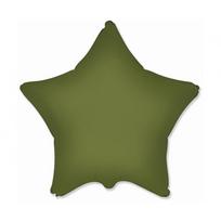 Folinis žvaigždės formos balionas "Žvaigždutė", alyvuogių žalia (47 cm)
