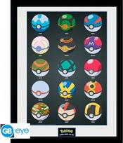 Abysse POKEMON - Framed print Pokeballs (30x40)