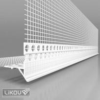PVC Nulašėjimo Profilis su Tinkleliu Vertex LTDU, su nematomu kraštu, 2,5 m