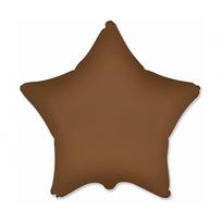 Folinis žvaigždės formos balionas "Žvaigždutė", matinė šokolado ruda (47 cm)