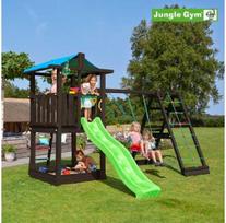 Nsh Nordic Jungle Gym Hut žaidimų bokštas, komplektuojamas su laipiojimo moduliu ir čiuožykla, gruntuotas juodai (806-282CX)