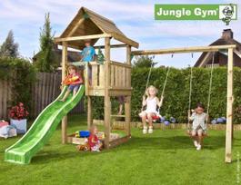 Nsh Nordic Jungle Gym House žaidimų bokštas, komplektuojamas su sūpynių moduliu ir čiuožykla (804-312NSX)
