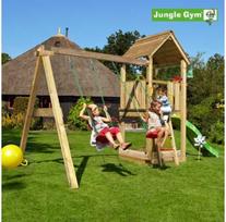 Nsh Nordic Jungle Gym Club žaidimų bokštas, komplektuojamas su sūpynių moduliu ir čiuožykla (804-284NSX)