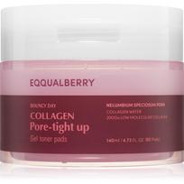 EQQUALBERRY Collagen Pore-Tight Up Gel Toner Pads tonizuojančios pagalvėlės poroms sutraukti 60 vnt.