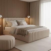 Lova POSH + Čiužinys SAPNAS 2 XL|180x200|Smėlio #6|Veliūras