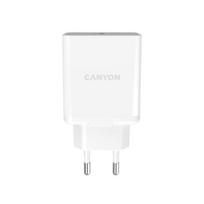Įkroviklis nešiojamam kompiuteriui Canyon, PD WALL Charger, Input: 110V-240V, Output:PD 20W, Eu plug, Over-load, over-heated, over-current and short circuit protection Compliant with CE RoHs,ERP. Size: 89*46*26.5mm, 52g, White