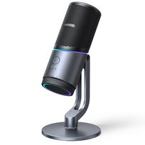 Stalinis USB-C mikrofonas 24bit/96kHz su RGB apšvietimu