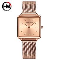 Women's Rose Gold Steel Band Quartz Watch Japanese Movement Simple Dial Women's Watch as the picture1