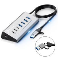 USB šakotuvas aktyvus 7 prievadų USB 3.2 DISTRIBUTORIUS 7in1 USB-C SU 36W REAGLE