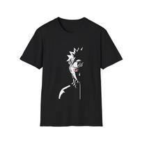 Naruto juodai baltas šaunus marškinėlis, manga anime marškinėlis, unisex viršutinė dalis, japoniškas M