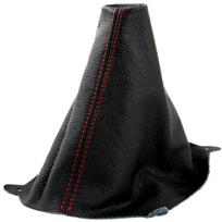 Ford Fiesta Mk7 2008-2013 Raudonos siūlės Juodos odos Pavarų svirties rankenėlės dangtelis, apsauginis gaubtas, interjero aksesuarai, pavarų perjungimo apykaklės