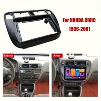 „Honda Civic“. (EJ/EK/EM) 1995-2001 9 colių ABS automobilio centrinės konsolės pavarų perjungimo rėmelio apdailos dangtelis Interjero dekoras juoda