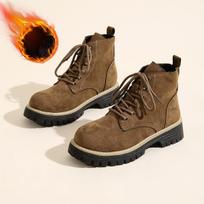 Moteriški platforminiai Martin tipo batai plačiai kojai, Stambiu kulnu britiško stiliaus ankle boots, Daugiaspalviai universalūs žieminiai ankle boots 36 ruda