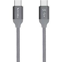 Nevox USB 2.0 cable, USB-C connector > USB-C connector (grey, 1 meter, PD, charging with up to 100 watts) 1653