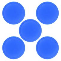 5Pcs Home Air Hockey Pucks 3inch Heavy Replacement Pucks Plastic Round Hockey Pucks for Game Room Gaming Tabletop mėlyna