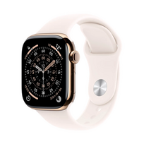 Apple Watch Series 11 (2025) 5G 42mm Gold Titanium Case with Light Pink Sport band S/M