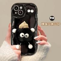 INS Style Cream Shell 11 Plush Briquette Doll 12 for IPhone15promax for Apple 14 Mobile Phone Case 13 For iPhone11