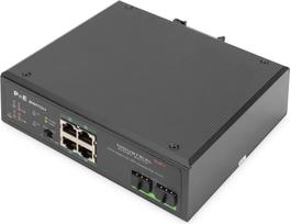 DIGITUS Switch Ind. 4-Port  Gigabit 30W PoE Unmanaged schwar | DN-651109 | 4016032457923