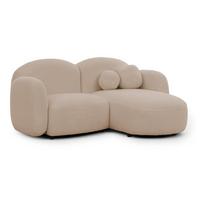 Šviesiai rudos spalvos kampinė sofa iš boucle (su dešiniuoju kampu/su gultu) Orbit – Ropez