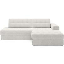 Kreminės spalvos iš boucle sulankstoma kampinė sofa (su dešiniuoju kampu/su gultu) Blezalt – ELTAP