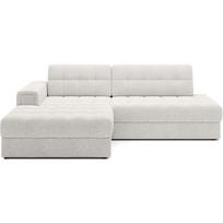 Kreminės spalvos iš boucle sulankstoma kampinė sofa (su kairiuoju kampu/su gultu) Blezalt – ELTAP