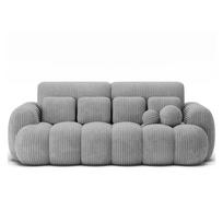 Pilkos spalvos sulankstoma sofa iš kordinio velveto 256 cm Cotonn – ELTAP
