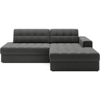 Taupe spalvos iš velveto sulankstoma kampinė sofa (su dešiniuoju kampu/su gultu) Blezalt – ELTAP