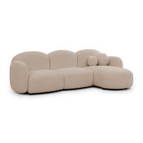 Šviesiai rudos spalvos kampinė sofa iš boucle (su dešiniuoju kampu/su gultu) Orbit – Ropez