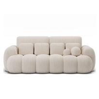 Smėlio spalvos sulankstoma sofa iš kordinio velveto 256 cm Cotonn – ELTAP