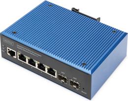 DIGITUS Switch 4+2-Port Ind. L2 managed Gigabit Ethernet PoE | DN-651155 | 4016032490197