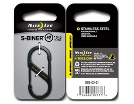 Metalinis karabinas Nite Ize S-Biner 2, juodas