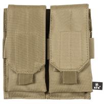 Dėtuvės dėklas su "MOLLE" sistema, dvigubas, rudas