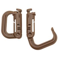 MOLLE karabinas, plastikinis, rudas, 2vnt