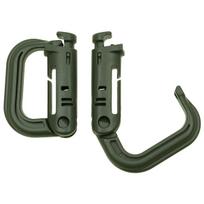 MOLLE karabinas, plastikinis, žalias, 2vnt