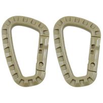 Plastikinis karabinas, rudas, 7mm x 8,5cm, 2vnt