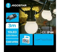 Aigostar - LED lauko dekoratyvinė girlianda 10xLED/3m IP44 šaltai balta