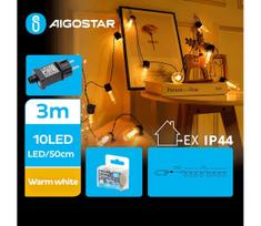Aigostar - LED lauko dekoratyvinė girlianda 10xLED/3m IP44 šiltai balta