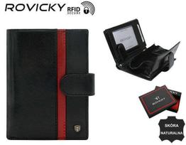 vyriška odinė piniginė n62l-rvtp-3067 juoda-raudona, One size