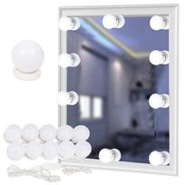 Veidrodinės LED lempos 10 vnt, makiažo/kosmetiniam staliukui, su USB jungtimi